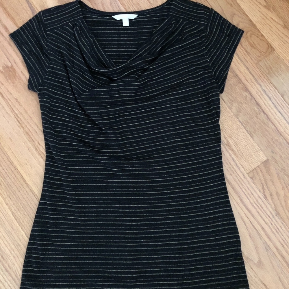 Banana Republic Black and gold striped shirt